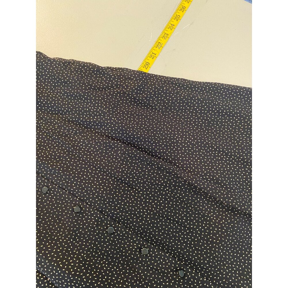 Dana Buchman Midi Dress Black White Dots Short Sleeve Collared Buttons up Silk - Picture 8 of 10